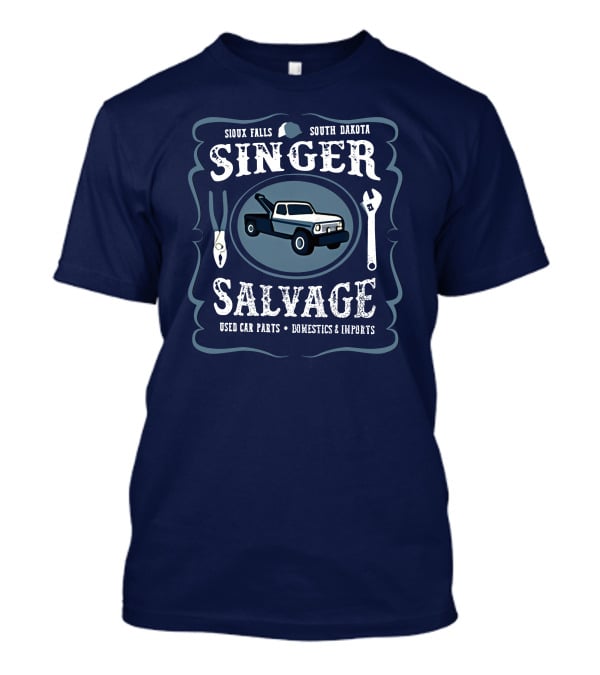 Sioux Falls South Dakota Singer Salvage Used Car Parts Domestics Imports T-Shirt