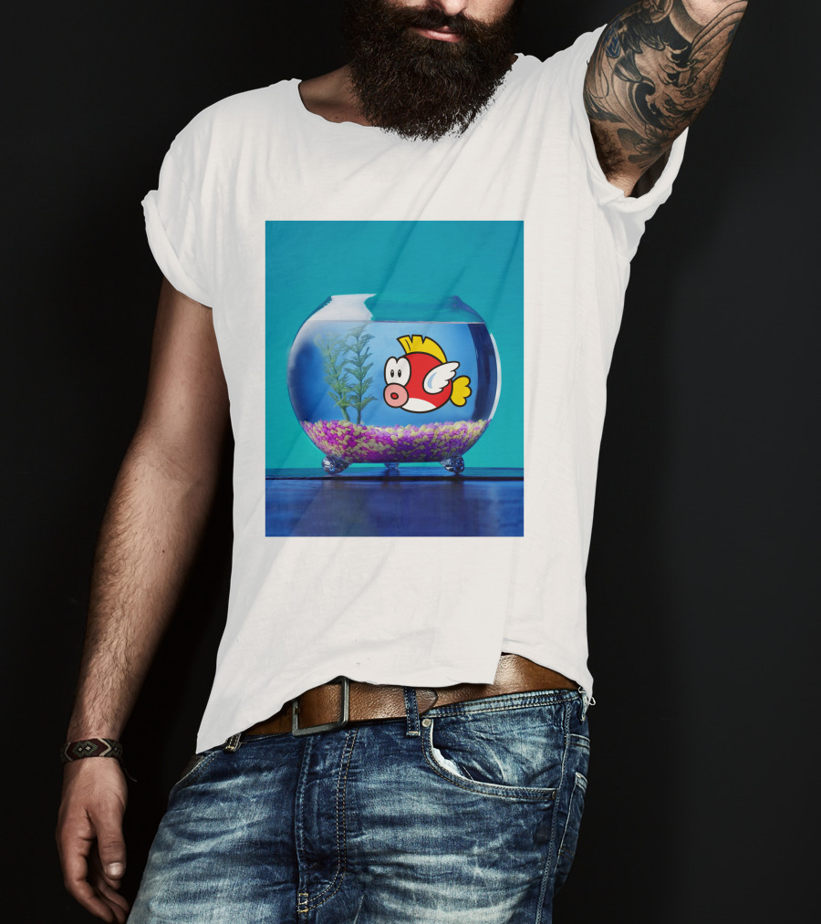 Nintendo Mario Cheep Cheep Fish Bowl T-Shirt