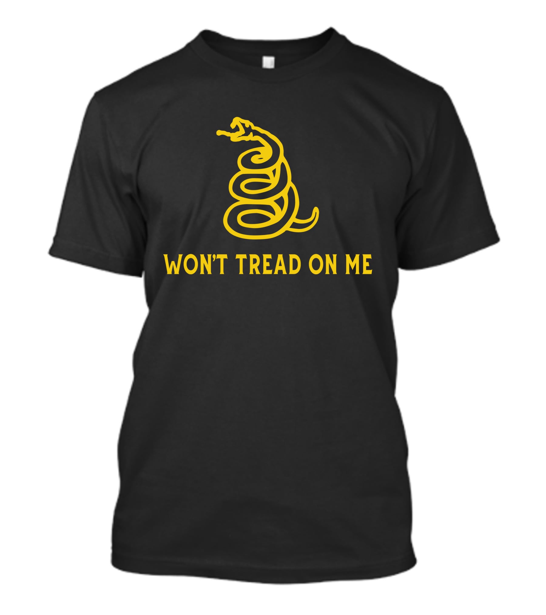 Won't Tread On Me Coiled Yellow Snake T-Shirt
