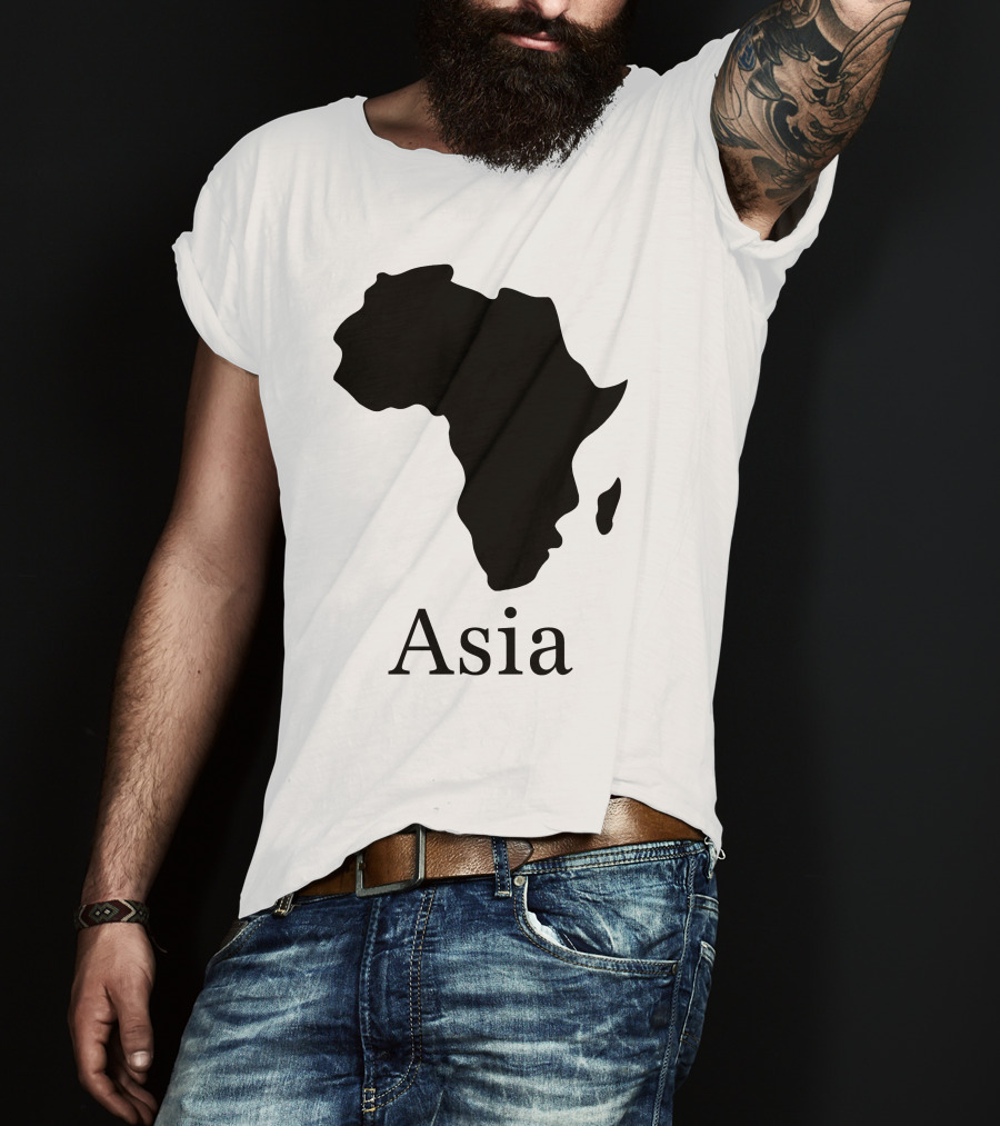 Asia Africa Map Optical Illusion T-Shirt