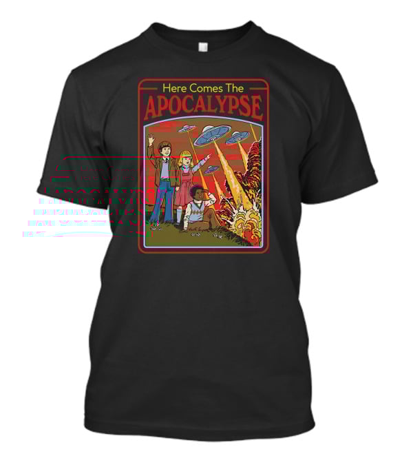 Here Comes The Apocalypse UFO Invasion With Kids And Explosions T-Shirt