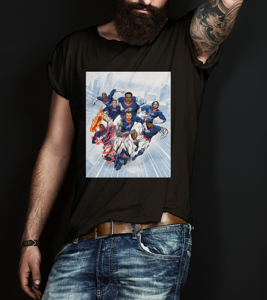 Buffalo Bills Super Hero Team Comic T-Shirt