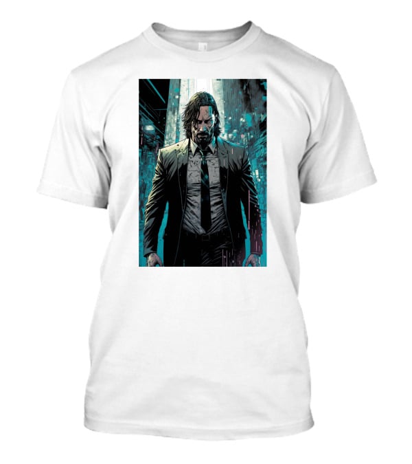 John Wick Comic Style Noir Scene T-Shirt