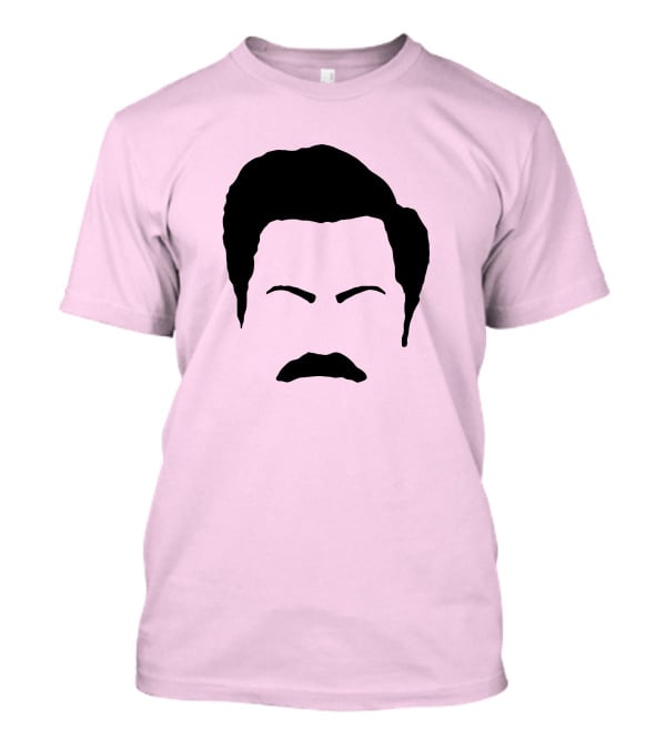 Ron Swanson Mustache Face Silhouette Parks And Recreation T-Shirt