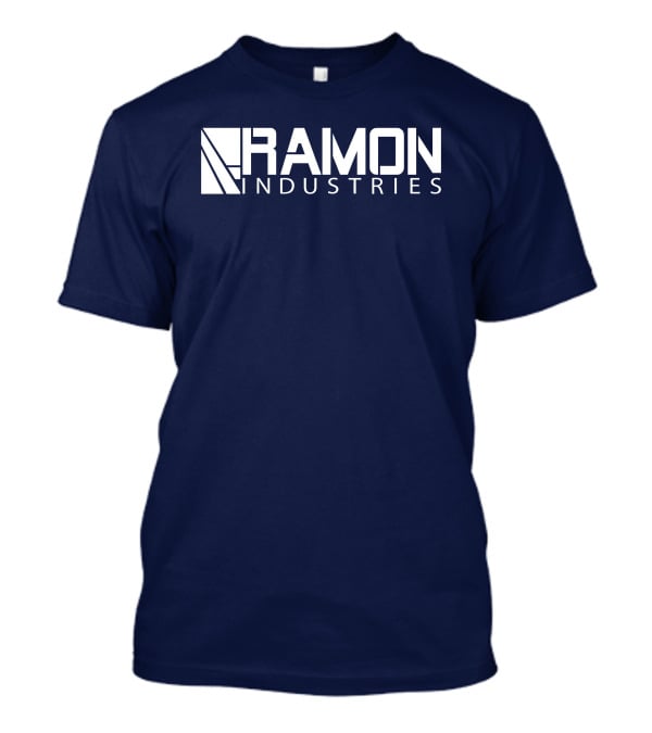 RAMON INDUSTRIES Logo Navy Blue Background T-Shirt