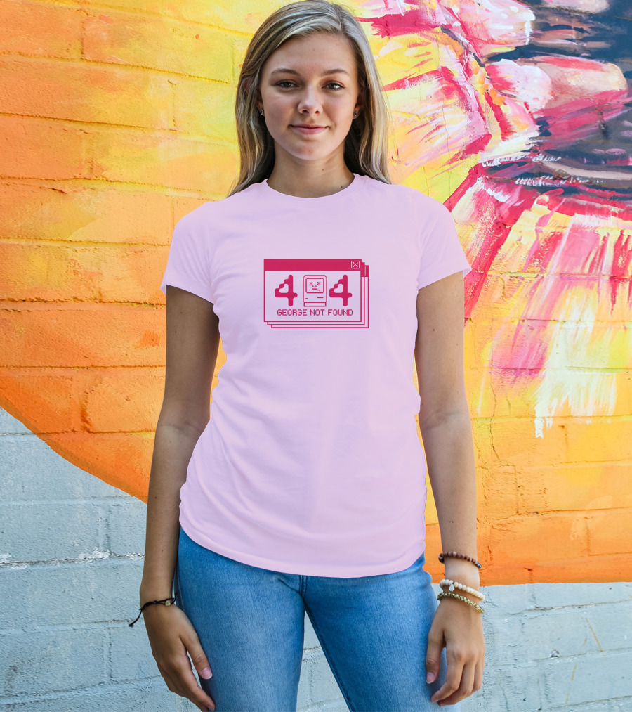 Georgenotfound Error 404 Retro Pixel Art Pink T-Shirt