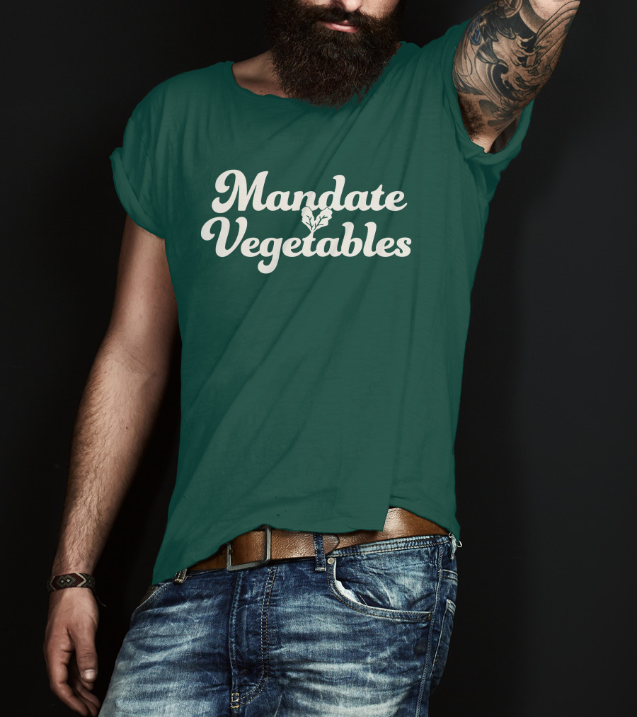 Mandate Vegetables Leafy Green Text T-Shirt