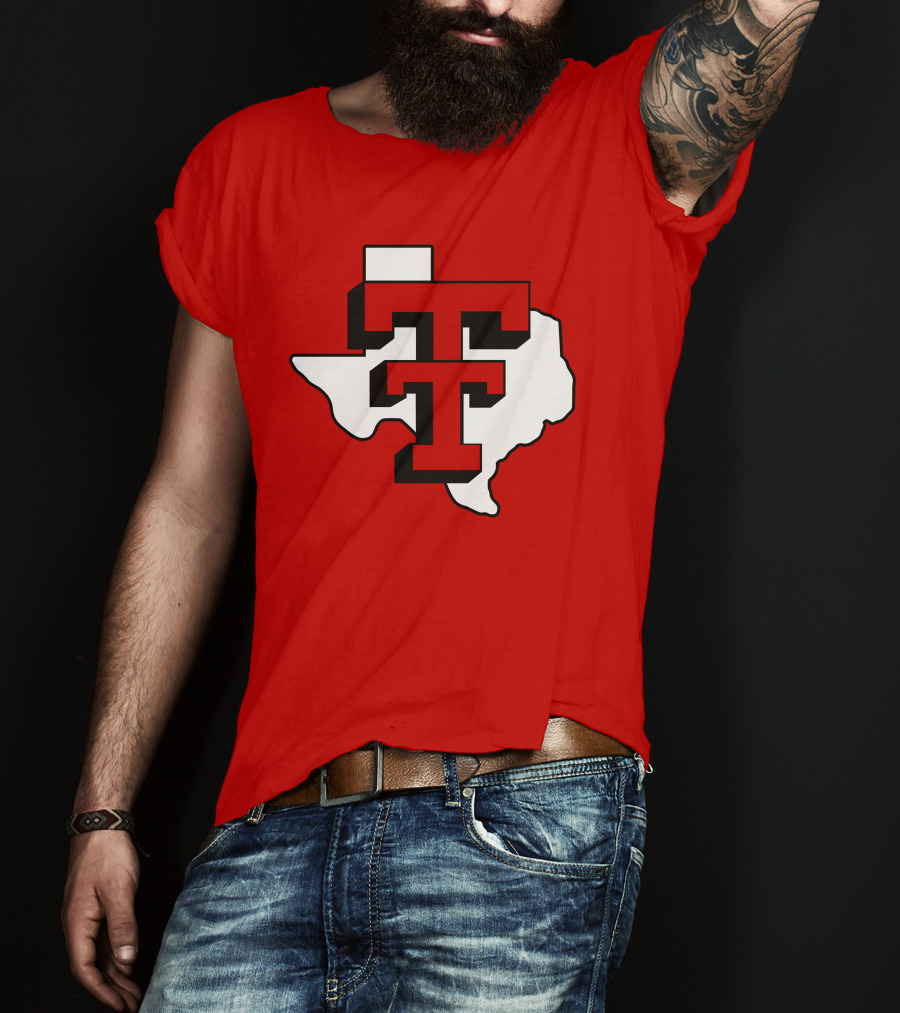Texas Tech Red Raiders Double T Texas Outline T-Shirt