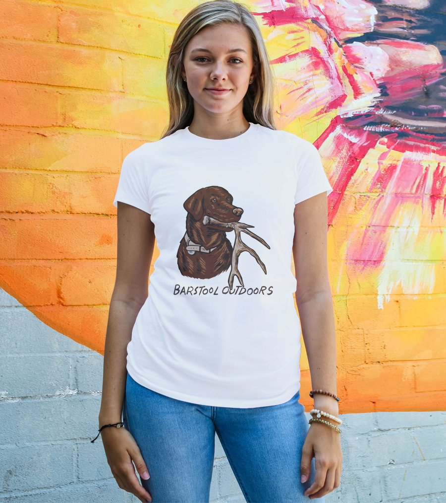 Outdoors Shed Hunting Dog With Antler T-Shirt