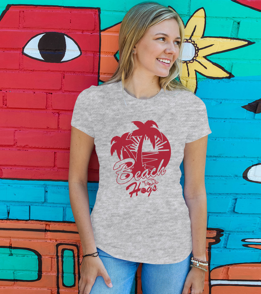 Tampa Bound Beach Hogs Pig Logo Palms And Sunset T-Shirt