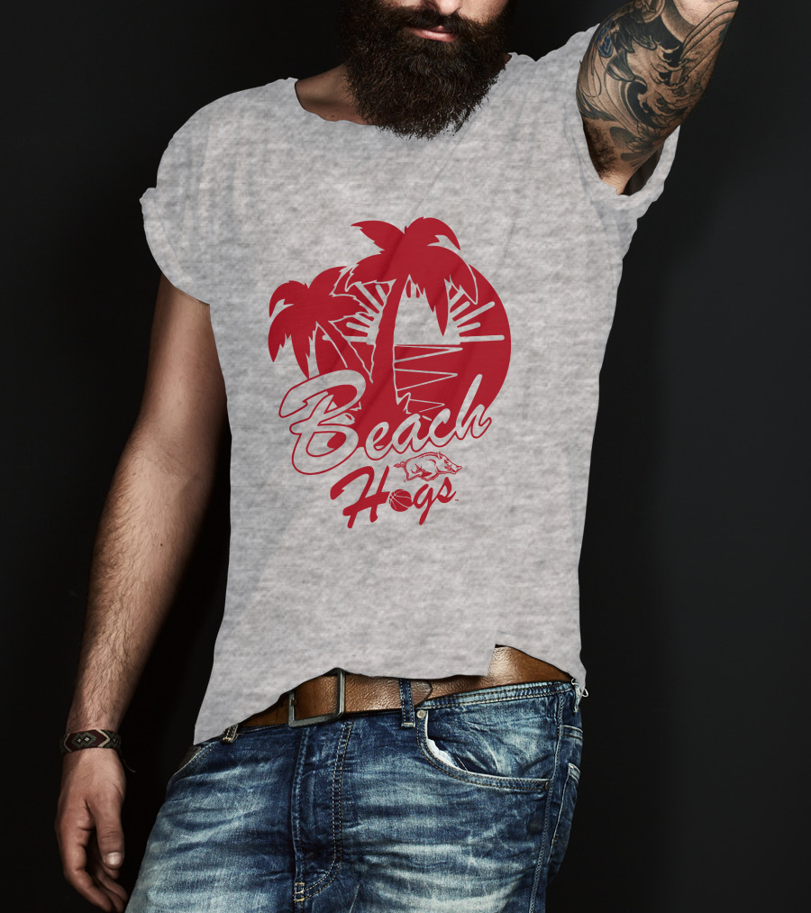 Tampa Bound Beach Hogs Pig Logo Palms And Sunset T-Shirt