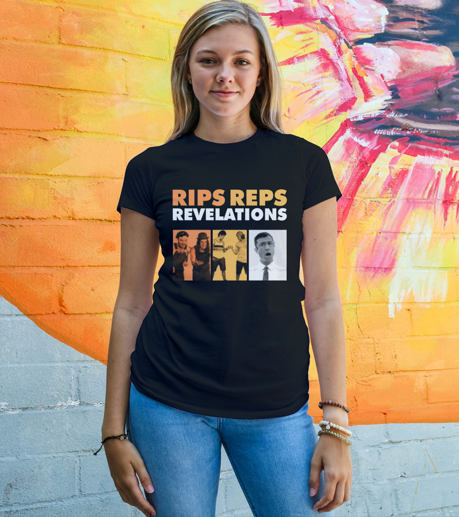 Rips Reps Revelations Classic Comedy Flexing Surprised Expression T-Shirt