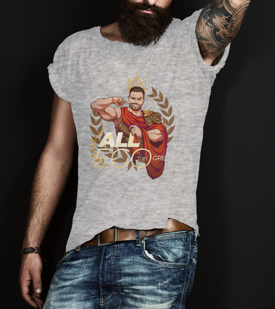 All Ego The Great Greek Warrior With Crown And Laurel Wreath T-Shirt