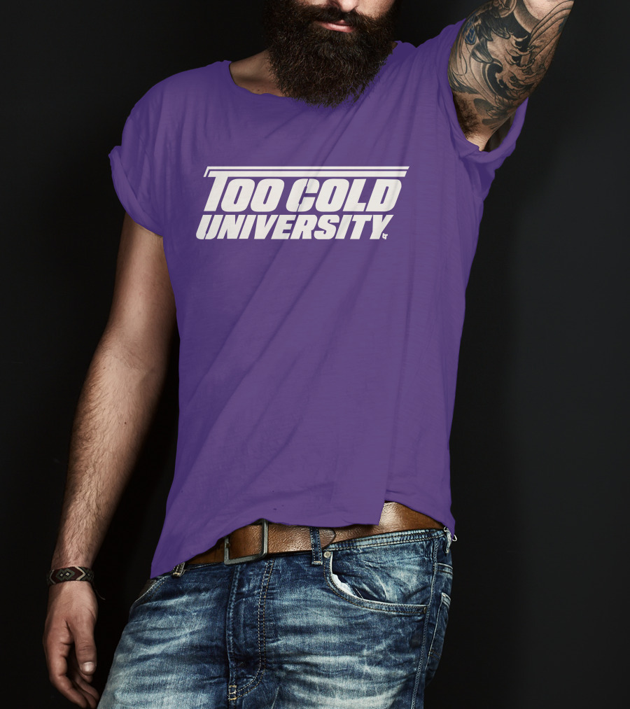Too Cold University Vintage Style Retro Sports College T-Shirt
