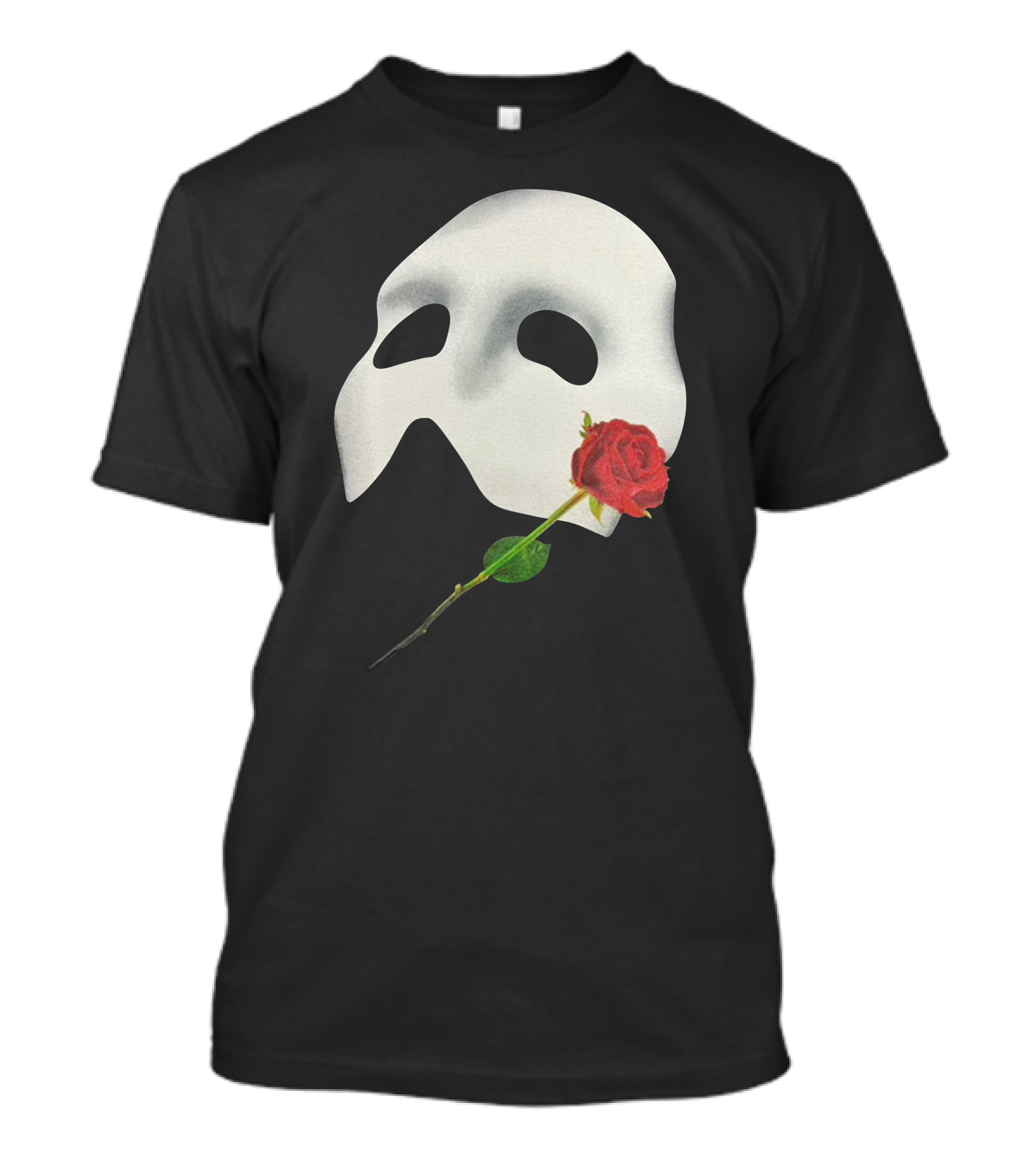 The Phantom Of The Opera 1988 Mask And Red Rose Iconography T-Shirt