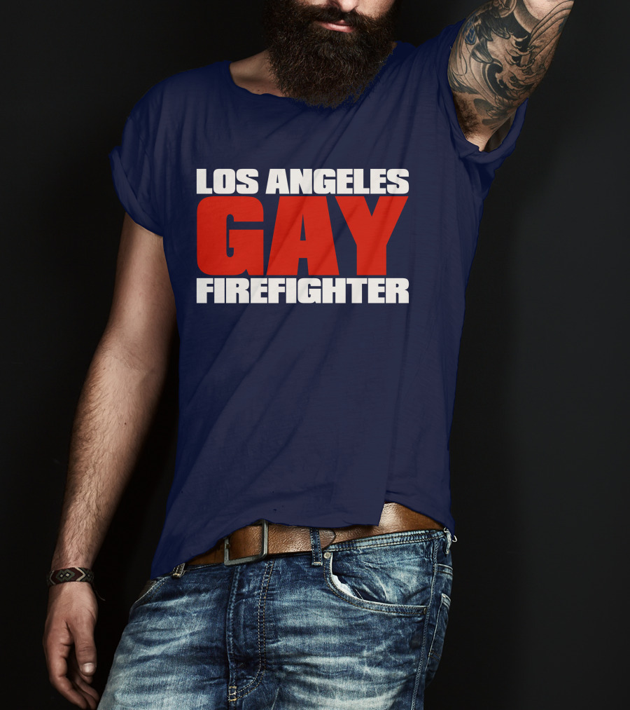 Los Angeles Gay Firefighter Pride Emblem T-Shirt