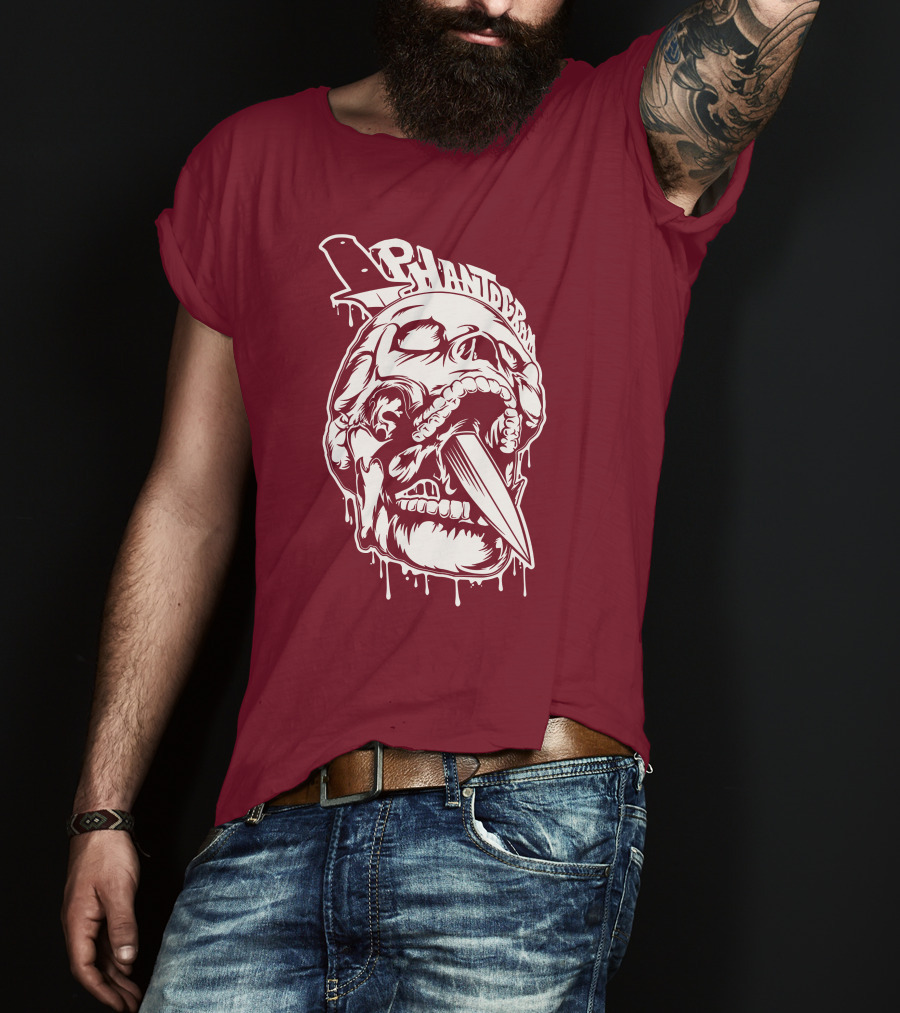 Phantogram Skull With Knife In Mouth T-Shirt