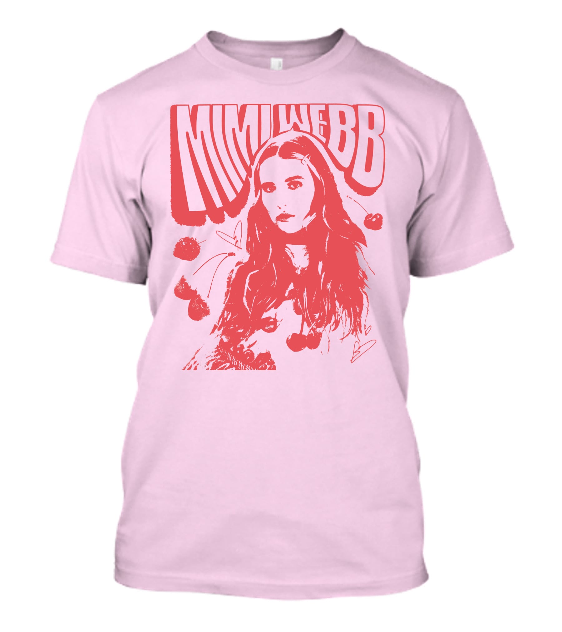 Mimi Webb Cherry Photo With Hand-Drawn Heart And Cherries T-Shirt