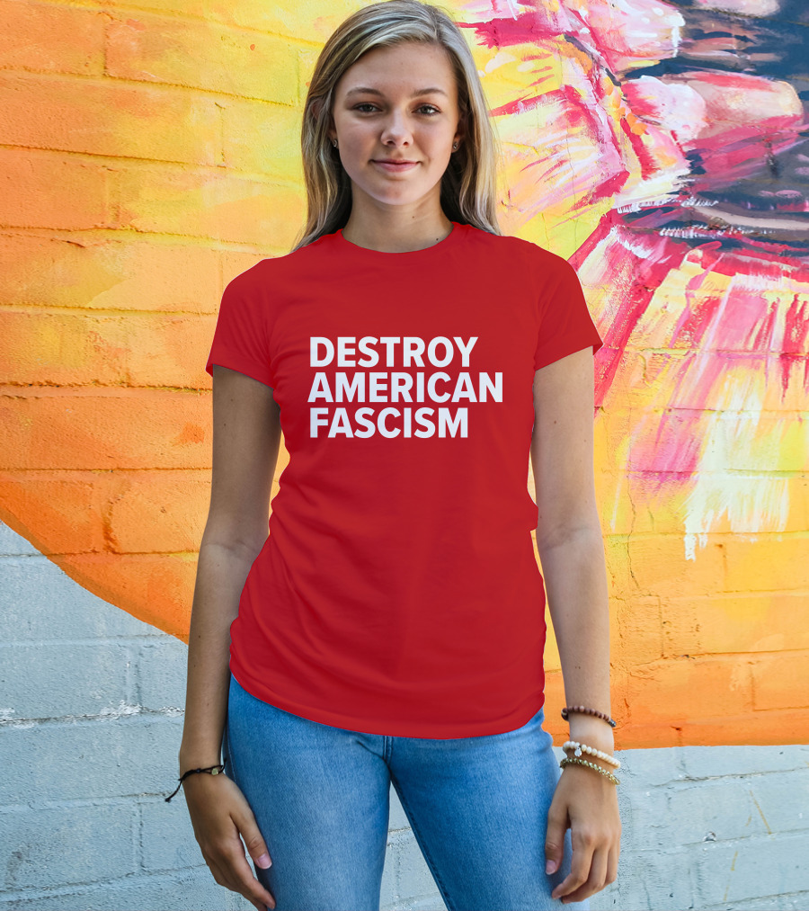 Tom Morello Store Destroy American Fascism Red T-Shirt