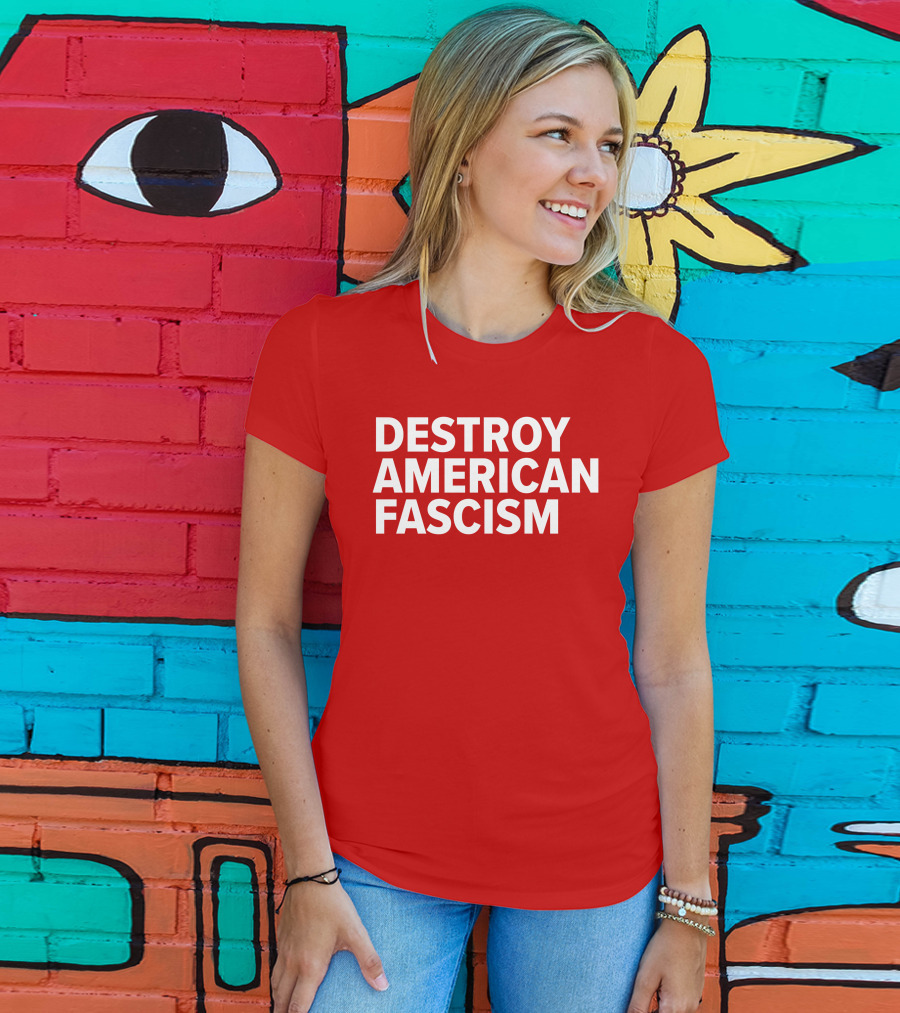Tom Morello Store Destroy American Fascism Red T-Shirt
