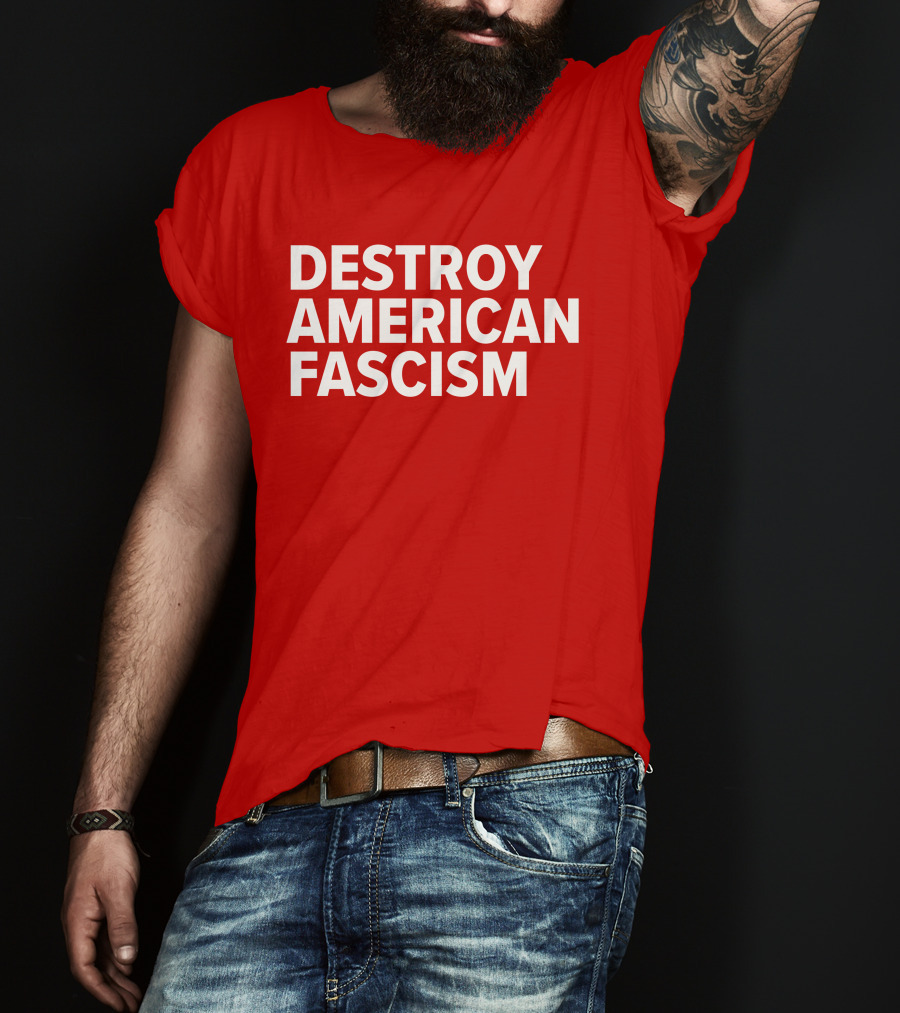 Tom Morello Store Destroy American Fascism Red T-Shirt