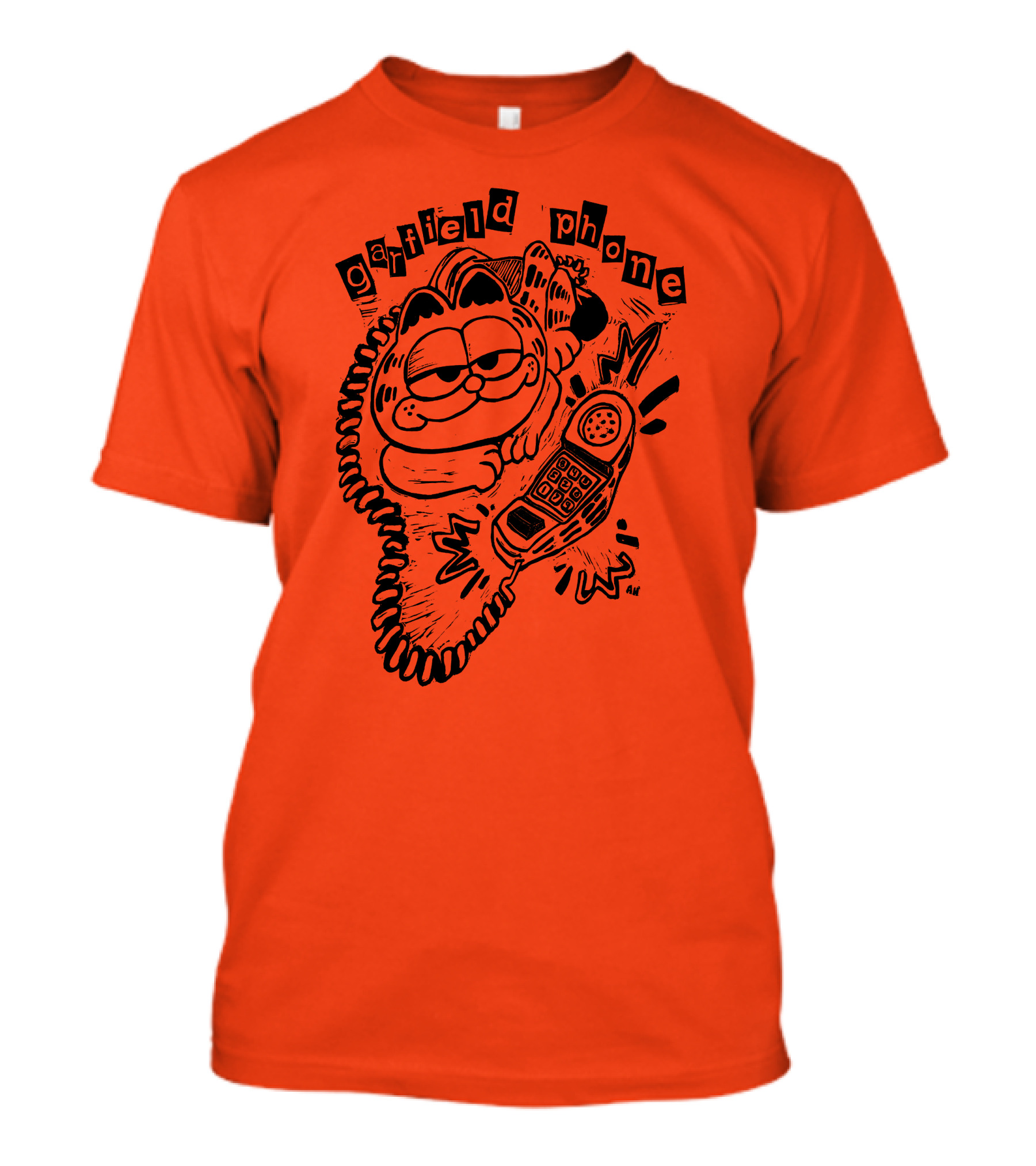Craftsanity Shop Garfield Phone Relaxed Vintage Comic Vibe T-Shirt