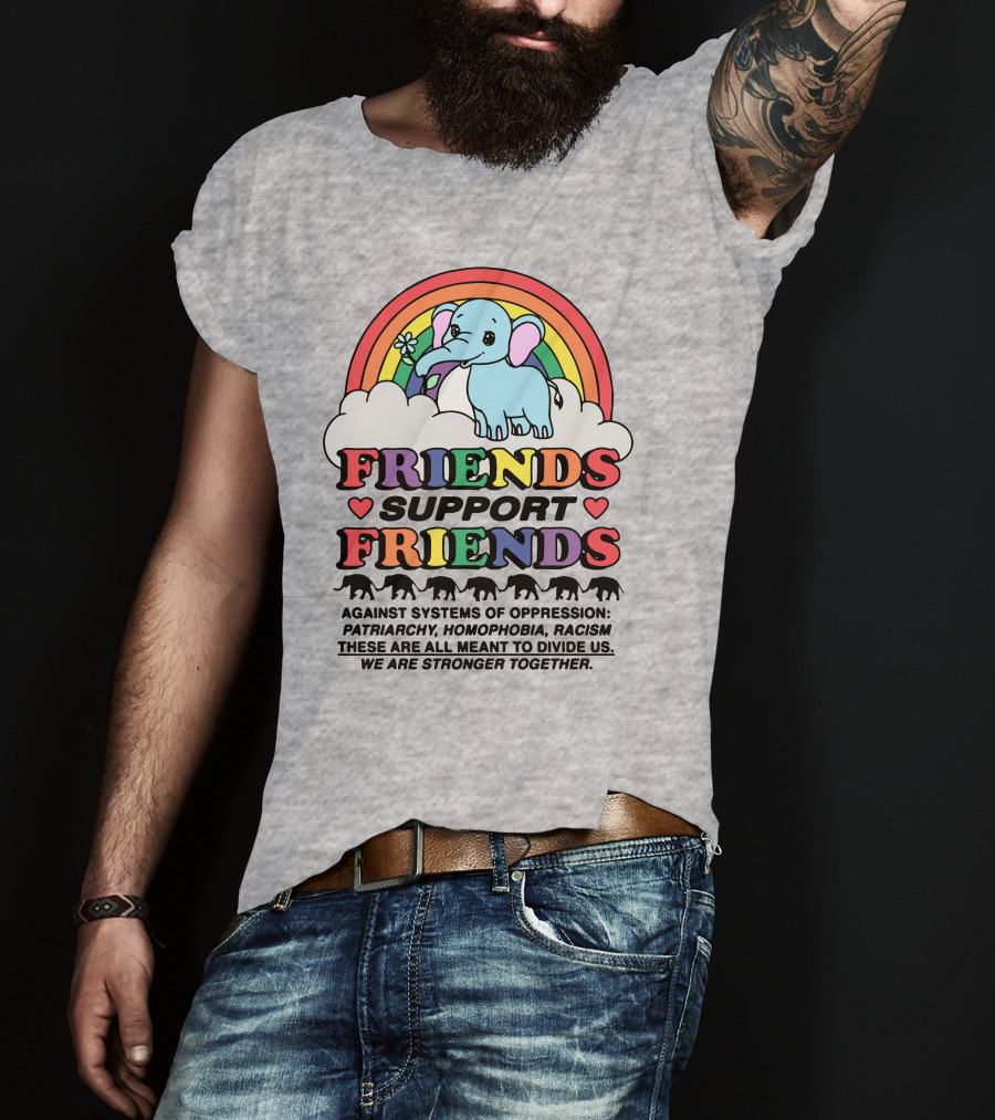 Friends Support Friends Against Systems Of Oppression Patriarchy Homophobia Racism We Are Stronger Together T-Shirt