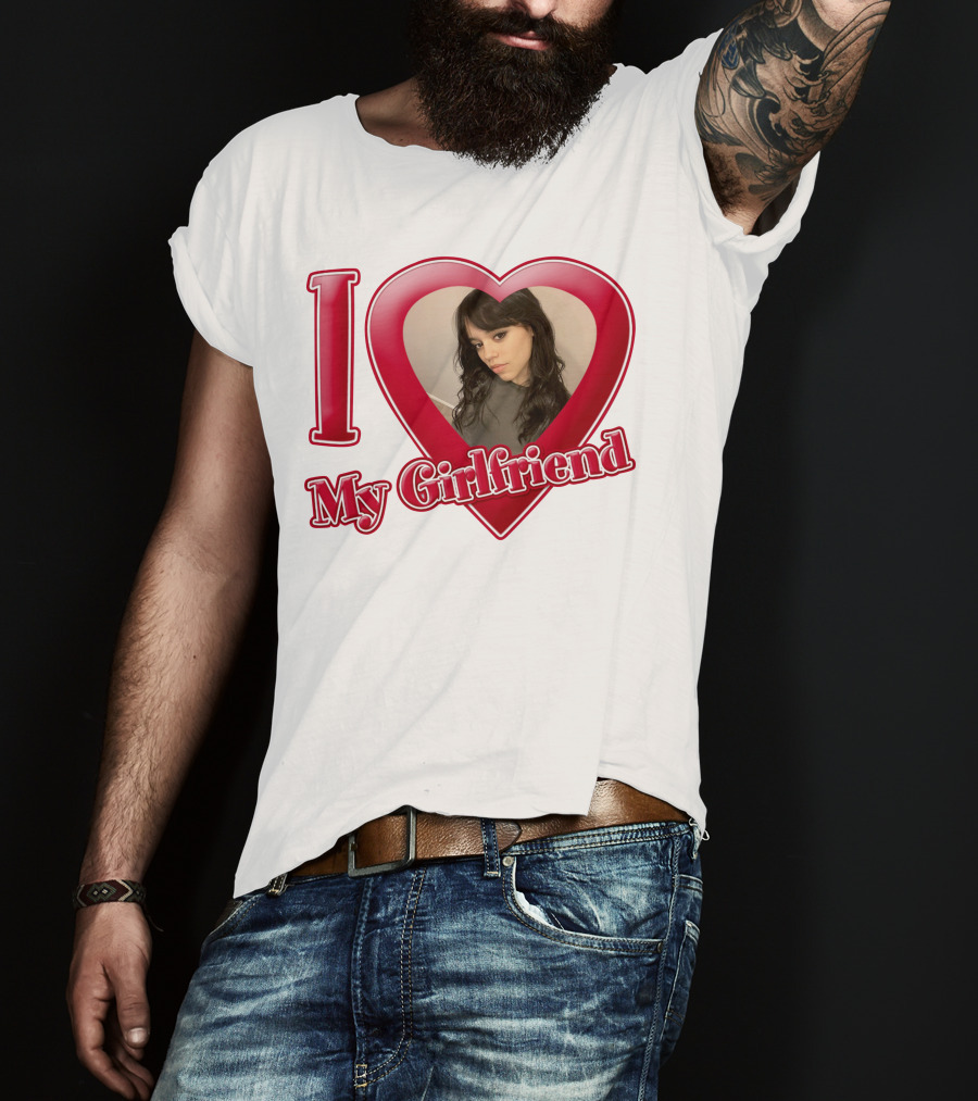 I Love My Girlfriend Jenna Ortega Heart Photo T-Shirt