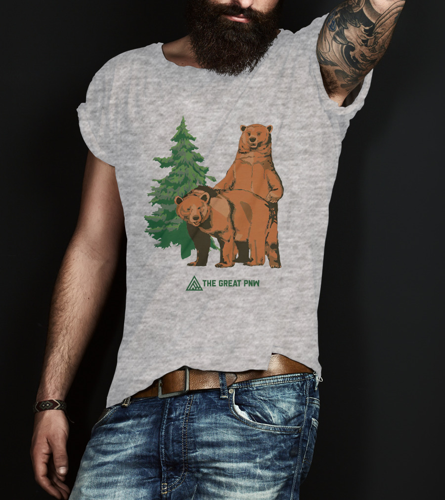 The Great PNW Bears And Pine Forest T-Shirt