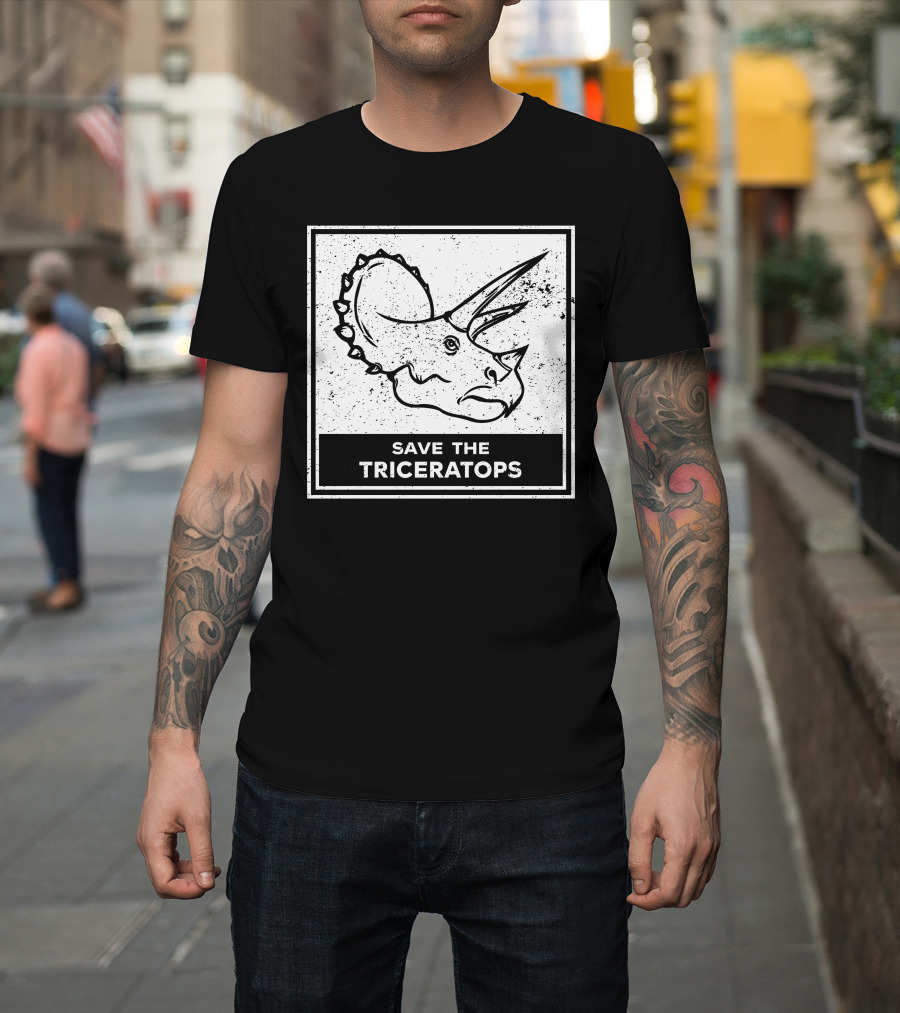 Save The Triceratops Dinosaur Awareness T-Shirt