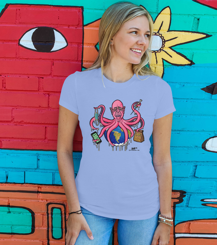 Schwabtopus Earth Bio Check Mask Happy Meal Dripping Syringe T-Shirt