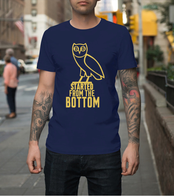 Shirt: Mr Hodl Bitcoin Started From The Bottom Owl Bitcoin Eyes T-Shirt Mr Hodl Bitcoin Started From The Bottom Owl Bitcoin Eyes T-Shirt