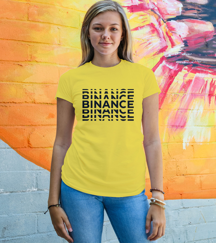 Binance Binance Repeated Bold Text T-Shirt