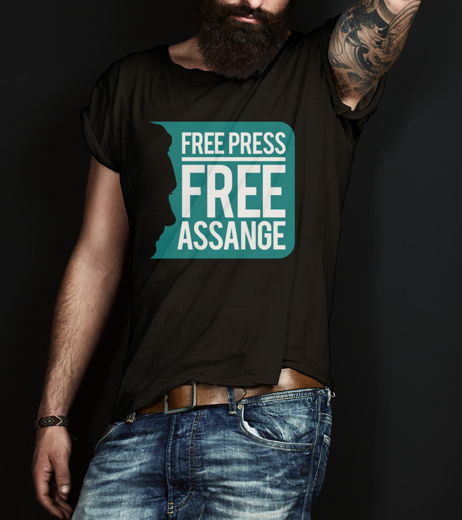 Free Press Free Assange Silhouette Campaign T-Shirt