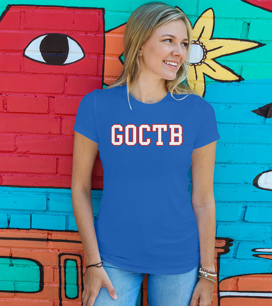 GOCTB 26 S Store Bold Lettering On Blue T-Shirt