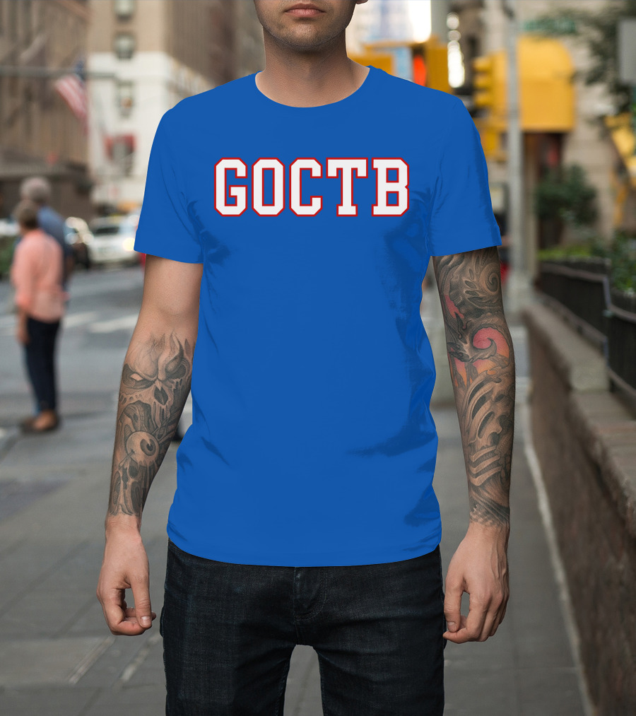 GOCTB 26 S Store Bold Lettering on Blue T-Shirt