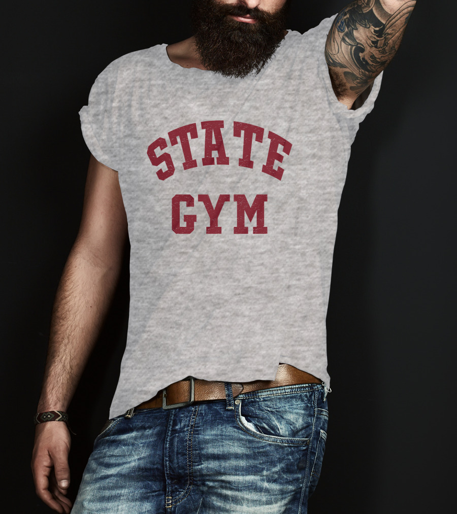 State Gym Vintage Athletic Typography T-Shirt