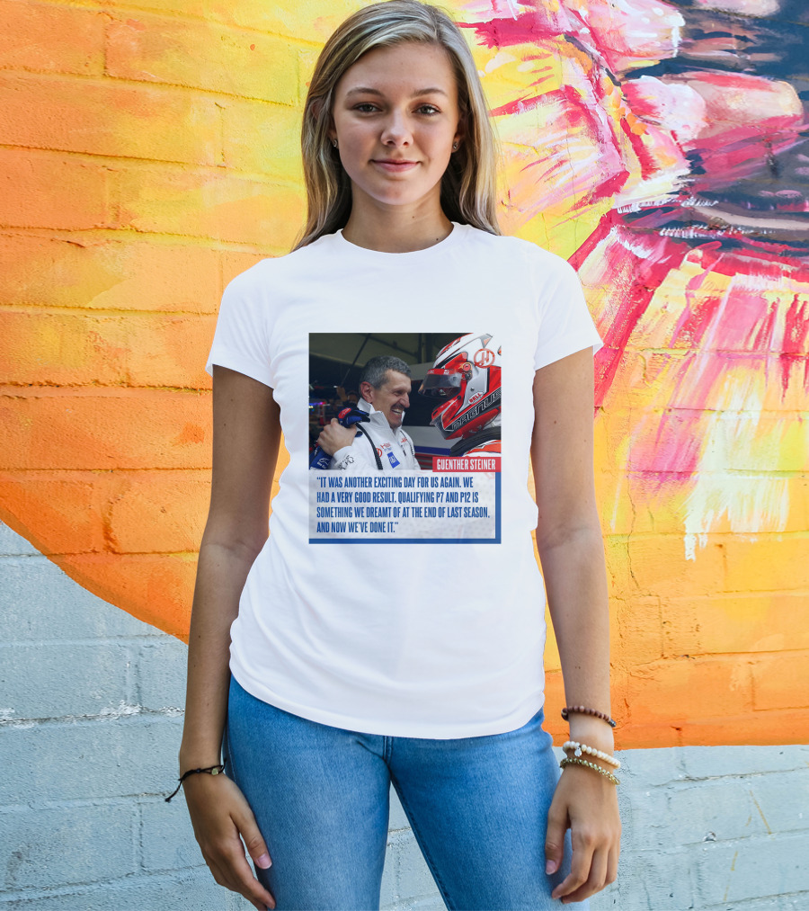 Guenther Steiner Haas F1 Bahrain GP Qualifying P7 P12 Achievement T-Shirt
