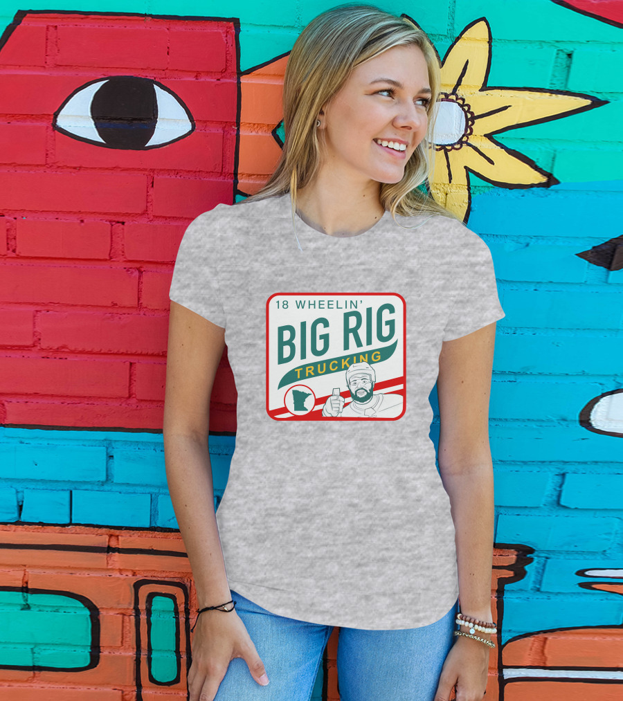 18 Wheelin' Big Rig Trucking Minnesota Driver Thumbs Up T-Shirt