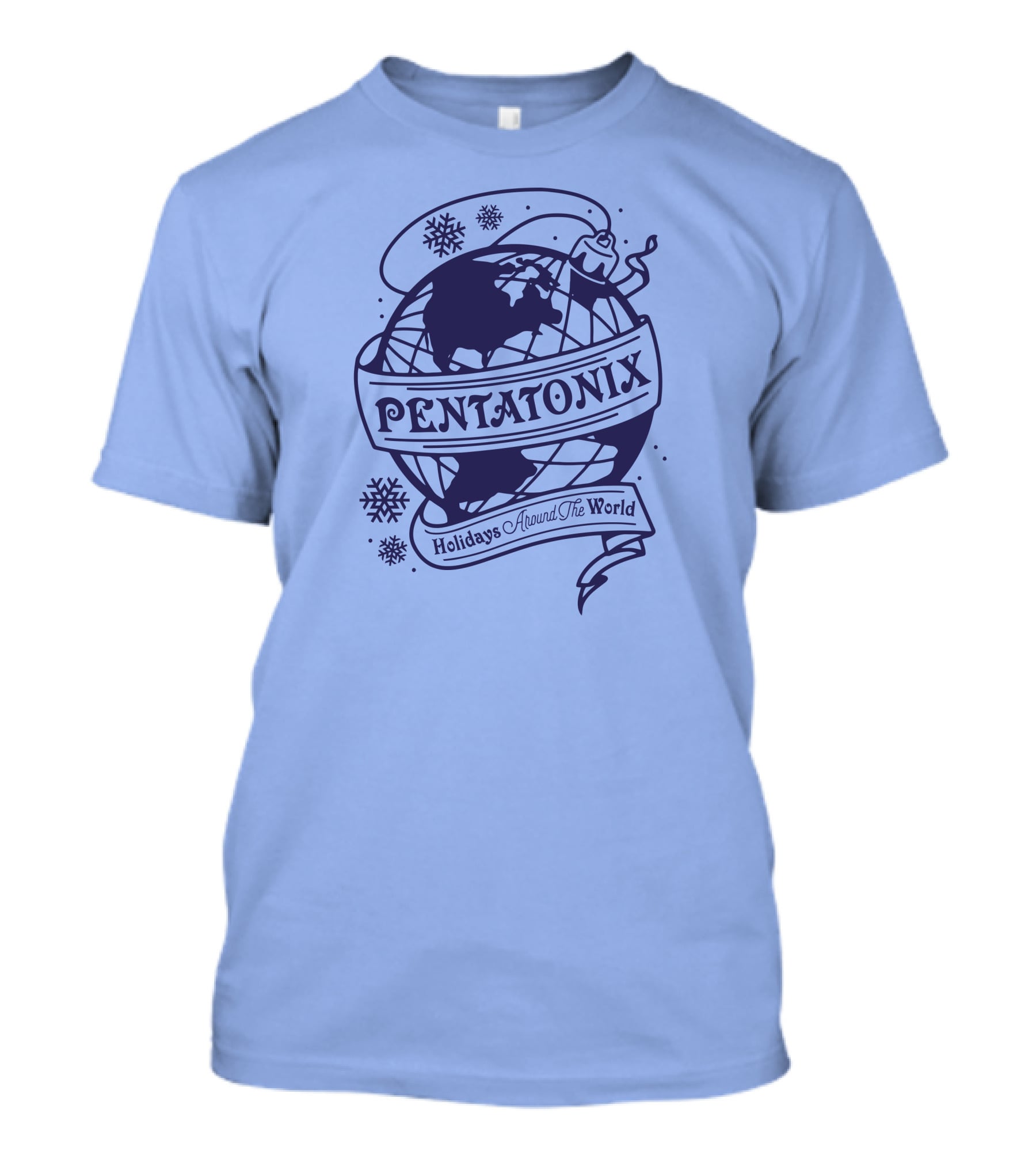 Pentatonix Holidays Around The World Globe And Snowflakes T-Shirt
