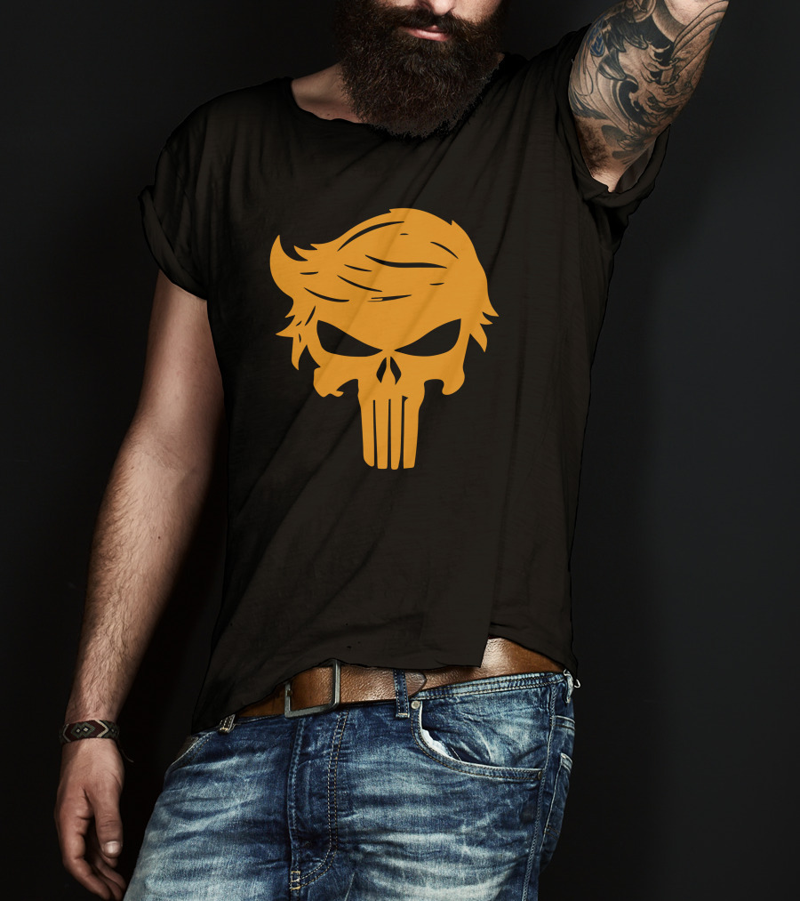 Orange Man Bad Punisher Skull T-Shirt