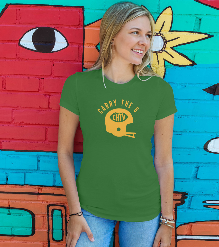 Cheeseheadtv Carry The G Football Helmet CHTV T-Shirt