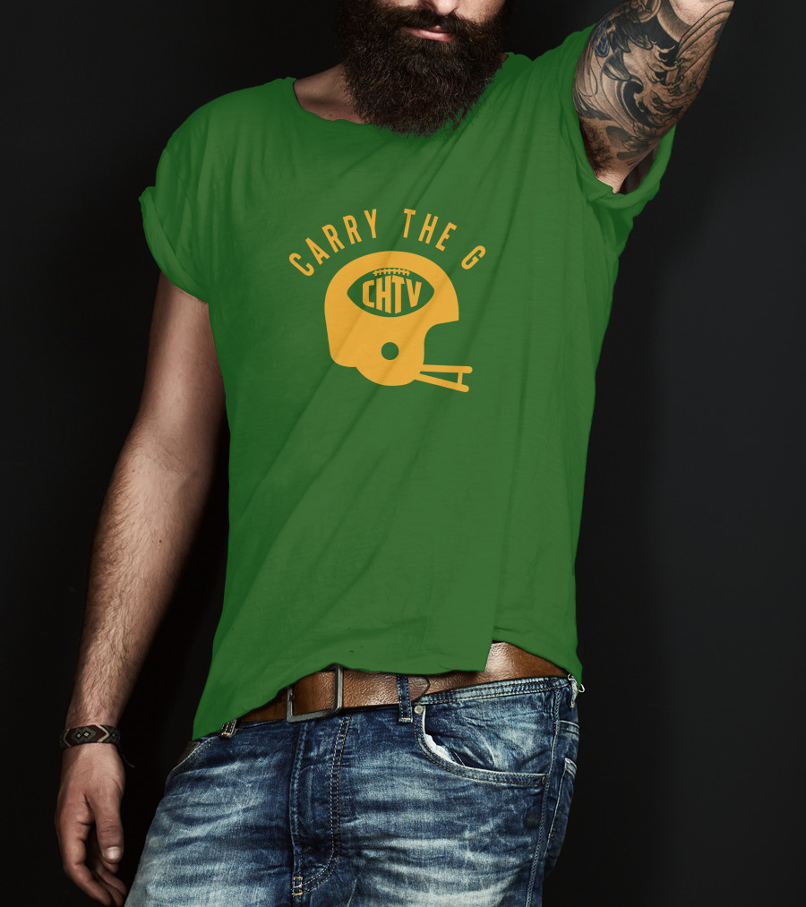 Cheeseheadtv Carry The G Football Helmet CHTV T-Shirt
