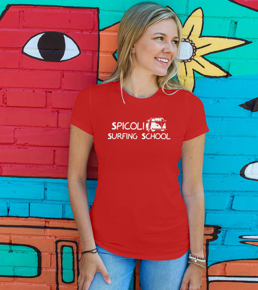Spicoli Surfing School Super 70s Sports Vintage Van Surfboard T-Shirt