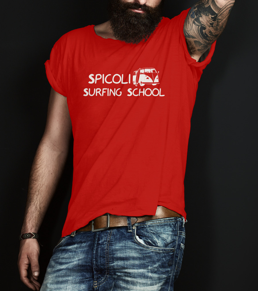 Spicoli Surfing School Super 70s Sports Vintage Van Surfboard T-Shirt