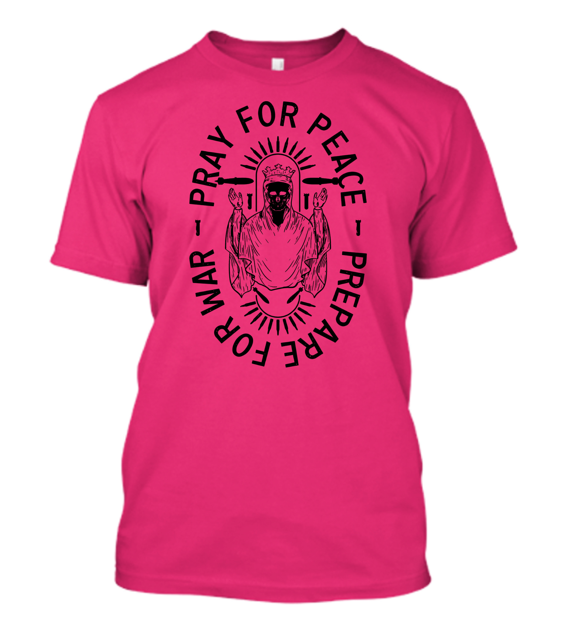 Lord Bell Pray For Peace Prepare For War Skeleton Halo T-Shirt
