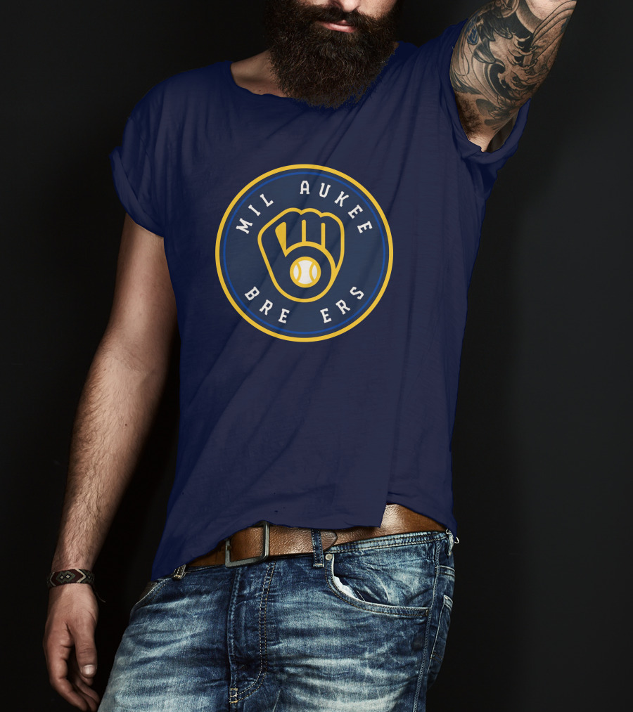 Milwaukee Brewers Baseball Glove T-Shirt