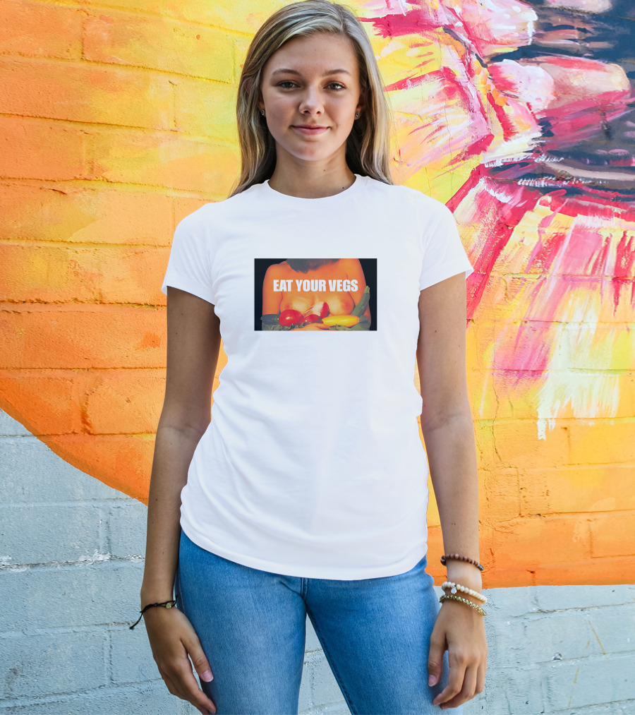 Jenna Lynn Meowri Eat Your Vegs Veggies Tomatoes Zucchini Peppers T-Shirt