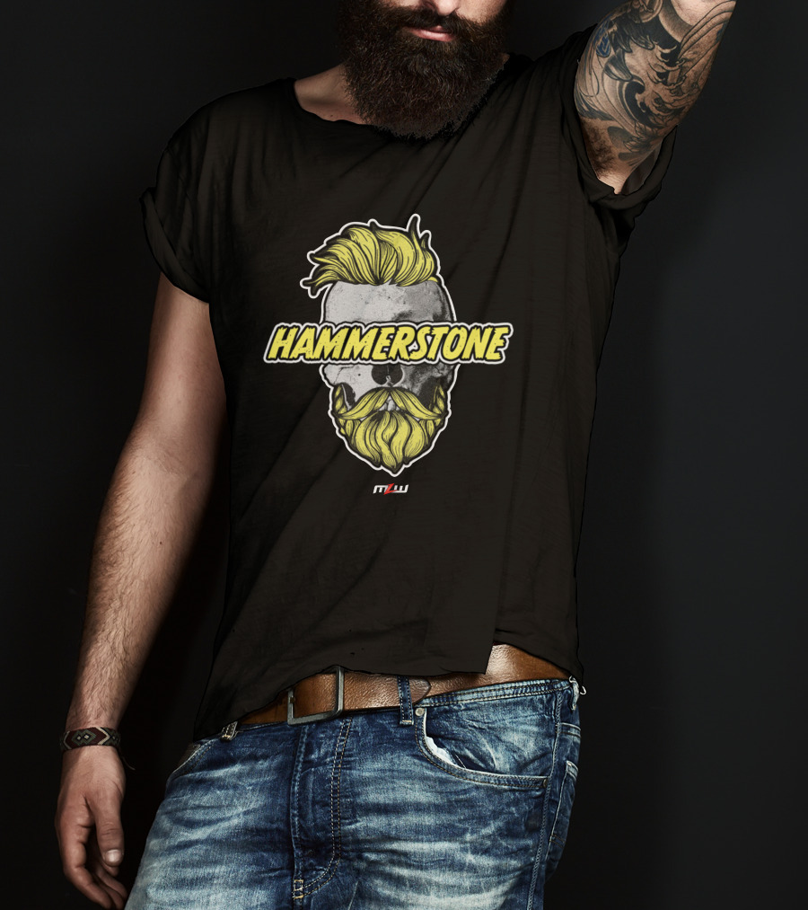 Hammerstone MLW Skull Pro Wrestling Tees Alex Hammerstone T-Shirt