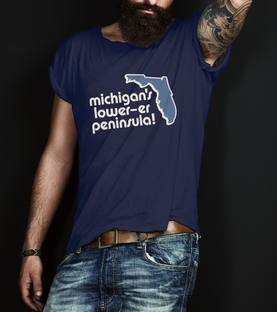 Michigan's Lower-Er Peninsula Mitten State Merch Map T-Shirt
